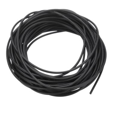 Imagem de Tira de vedação de espuma de silicone, 10 m (32,8 pés) 1,5 mm (0,06") de diâmetro redondo de alta densidade sólido de borracha para isolamento de bloqueador de lacunas de vedação, preta