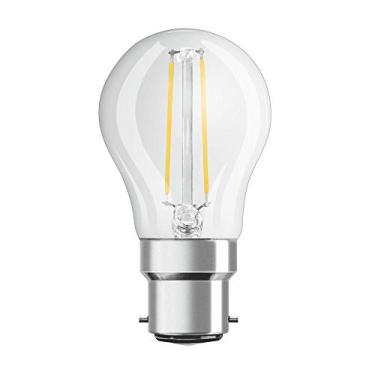 Imagem de OSRAM Lâmpada LED de filamento com base B22d, forma de gota, branco quente (2700K), substituição para lâmpada de 40W, LED retrofit CLASSIC P