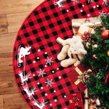 Imagem de Saia de árvore de Natal OWCRNEF Red Black Buffalo Plaid 48 in