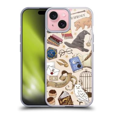 Imagem de Head Case Designs Capa de gel macio oficialmente licenciada Harry Potter Hogwarts com estampa de Relíquias da Morte XXXVII compatível com Apple iPhone 15