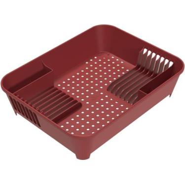 Imagem de Escorredor de Louças Basic, 45 x 35 x 10,5 cm, Coza, Vermelho