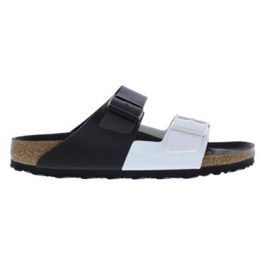 Imagem de Birkenstock Sandália unissex adulta Arizona macia com palmilha, Preto/branco e multicolorido, 10 Women/8 Men