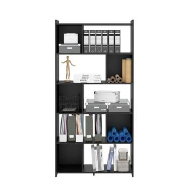 Imagem de Estante Livreiro Biblioteca Nichos Multiuso Soluzione, Preto