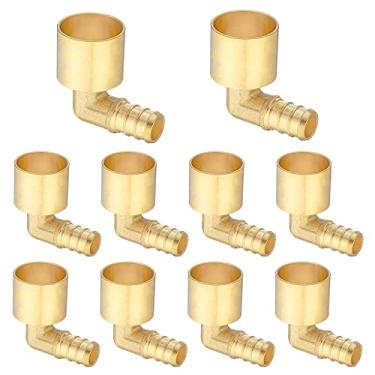 Imagem de (Pacote com 10) Lidertik Copper to Pex Fittings Elbow, 1/5.1 cm Pex B F1807 x 3/10.2 cm fêmea suor cotovelo adaptador latão LI-APXFSE1234 (10 peças)