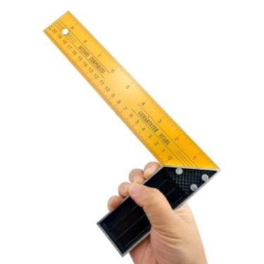 Imagem de Esquadro Rápido Marceneiro Profissional 30 cm Aço Reforçado Medição Ângulo Reto Construção