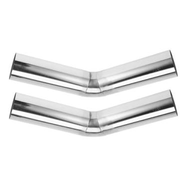 Imagem de Motoforti Tubo de escape de mandril de 45 graus DIY personalizado carro modificado tubulação de tubo de escape 64 mm/2,5" OD 200 mm/7,87" comprimento 304 aço inoxidável 2 peças