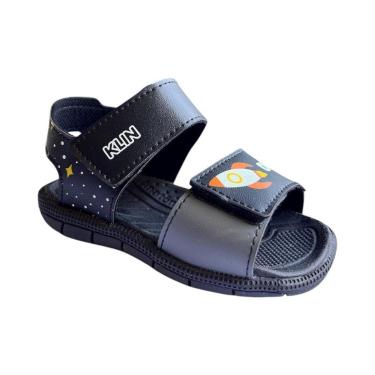 Imagem de Sandália Infantil Klin Tic Tac Casual Menino Preto 711158-Masculino