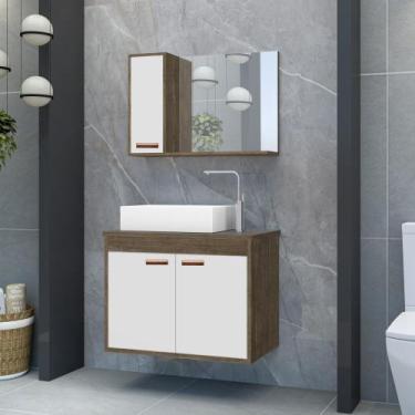 Imagem de Gabinete para Banheiro com Pia e Espelho CJ Clean 60 Avelato / Branco 