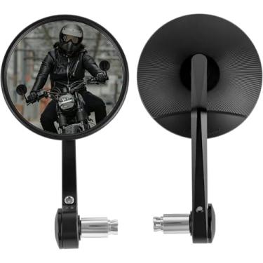 Imagem de Espelhos de extremidade de barra de motocicleta, haste CNC longa, espelhos de guidão de 7/20.3 cm compatíveis com Sportster Dyna Indian Scout, Shadow, CB500F, CB650R, Vulcan S, Z650, V Star 650