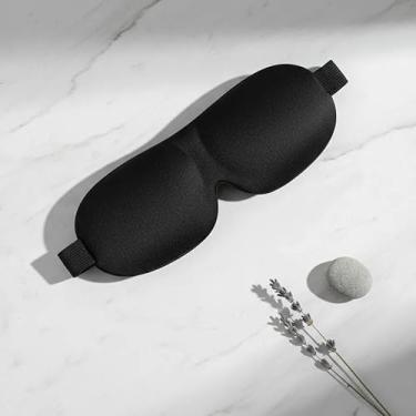 Imagem de Máscara de Dormir 3D Premium, Poliéster Leve, Design Anatômico, Bloqueio Total de Luz, para Viagem e Uso Diário, 15g, Preta e Rosa (Preto)