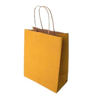 Imagem de Sacola LC Liso Papel Kraft Natural Alça Natural - Amarelo 23,5x10x31,5 c/10un