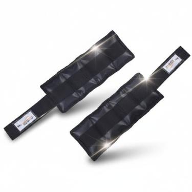 Imagem de Par de Caneleira de Peso 1kg Ahead Sports Preto Tornozeleira Ajustável