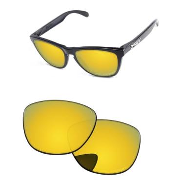 Imagem de PapaViva Lentes de substituição para óculos de sol Oakley Frogskin OO9013 55 mm, Ouro 24K, Frogskin