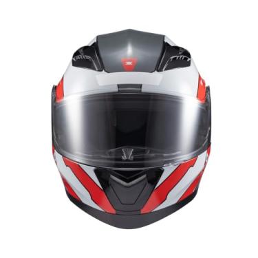 Imagem de Kit Capacete Texx Esc Gladiator V3 Reisem Vermelho Brilhante Com Luva Nomade Xgg Xxlg