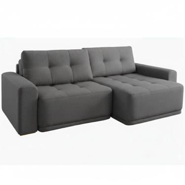 Imagem de Sofá Cama Retrátil Rondomóveis Creta R242 sem caixa com assento em espuma D33 largura de 2,24 tecido chenile Boucle cinza