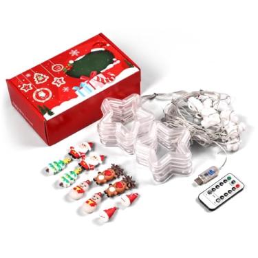 Imagem de Luzes de cortina de estrela com flocos de neve, luzes LED de fadas, cordão de luzes USB com controle remoto, 10 enfeites de Natal, 8 modos, à prova d'água para decorações