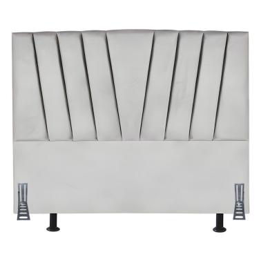 Imagem de Cabeceira Cama Box Queen 160 Cm Ludmilla Em Suede Com Frame Cor:cinza Claro
