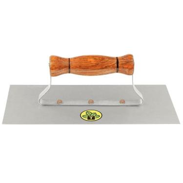 Imagem de Desempenadeira Metálica Base Lisa Tramontina Sem Dentes Com Cabo Madeira Tramontina