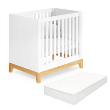 Imagem de Berço Retrô Médio 2 em 1 Amor Perfeito com Colchão Estrutura em MDF e Madeira Maciça, 3 Regulagens, Acabamento UV Atóxico e Conversão para Cama de Solteiro