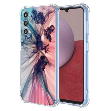 Imagem de WEIOUHR Capa para Galaxy A14 5G Samsung A14 5G Transparente TPU Macio Design Padrão Abstrato, Resistente a Choques Capa Protetora Leve, para Samsung Galaxy A14 5G (Azul Escuro Rosa)