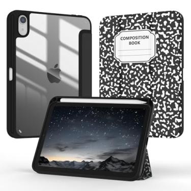 Imagem de Jarviwiin Capa para iPad mini 7 (A17 Pro), iPad mini 6ª geração 21.1 cm, Slim Folio Tri-Fold Smart Auto Wake/Sleep com capa traseira transparente para iPad mini 7ª 6ª geração 21.1 cm (notebookBlack)
