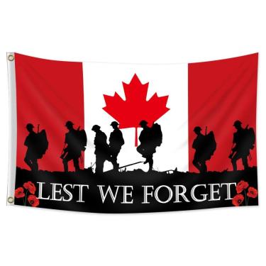 Imagem de Bandeira: Memorial dos Veteranos do Canadá, 150x90cm, poliéster premium