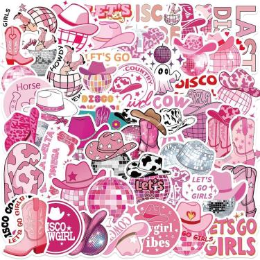 Imagem de Pacote de adesivos com tema Disco Cowgirl, decalques de vinil, 50 unidades