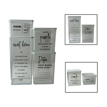 Imagem de Kit 4 Potes Herméticos Organizadores De Alimentos Sabão