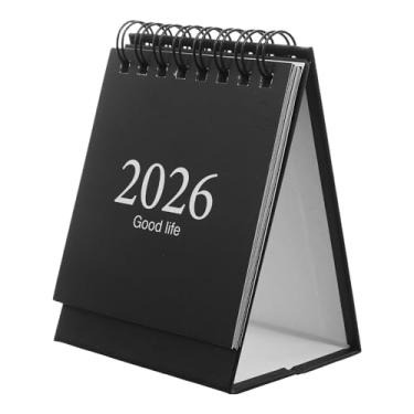 Imagem de MAGICLULU Mini Calendário de Mesa 2026-2027 Mini Calendário Mensal de Mesa Com E Encadernação Em Argolas Metálicas, Espiral Dupla, Portátil para Planejamento Em Casa E No Escritório, Preto