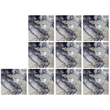 Imagem de Placa Adesiva Marmore 3D kit 10 uni Papel de Parede Autocolante Obra Reforma Moderno Casa Banheiro Cozinha Quarto Sala