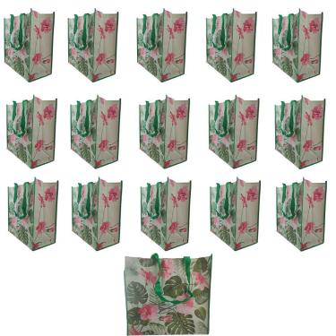 Imagem de Bolsa Ecologica Ecobag Reutilizavel Kit 16 Uni Sacola Ombro Retornavel Compras Mercado Multiuso