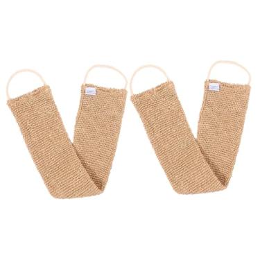 Imagem de 2pcs Ramie Jute Back Scrubber Exfoliating Bath Shower Strap for Skin Care for Daily Use and Travel Gentle Skin Suitable for Body Parts