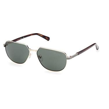 Imagem de Guess Mens Sunglasses Geometric Casual Metal Frame GU00042 (Gold, Green)
