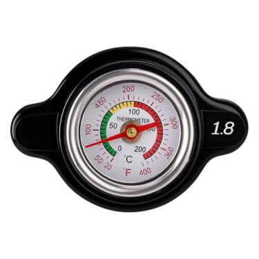 Imagem de FALVFUN Tampa do radiador de alta pressão para carro com medidor de temperatura, 1,8 bar 25,6 psi, indicação digital, tampa do radiador, tampa do tanque de combustível modificada automotiva
