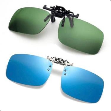 Imagem de Kit 2 Clip On Encaixa Oculos De Grau Polarizado Uv Motorista Dirigir-Masculino