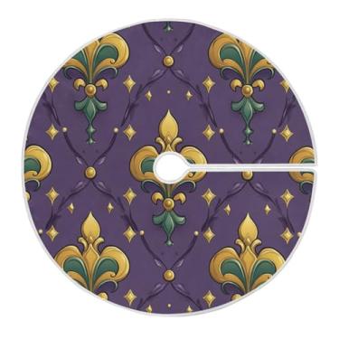 Imagem de Blueangle Saia de árvore de carnaval de 118 cm saia de poliéster macio para decoração de carnaval (65)