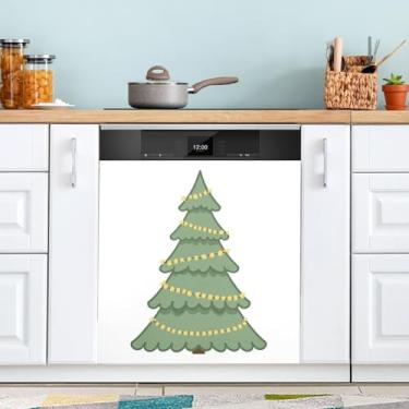 Imagem de ATTX Capa magnética para lava-louças para árvore de Natal, 58,4 cm C x 66 cm A, decoração da capa da máquina de lavar louça, decalques de armário doméstico e eletrodomésticos adesivos #227