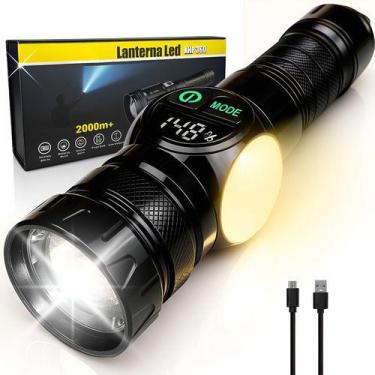 Imagem de Lanterna Tática LED COB X7 Recarregável Zoom USB Imã Power Bank 9 Modo