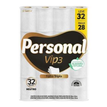 Imagem de Papel Higiênico Personal VIP3 Tripla 32 Rolos Maciez Premium