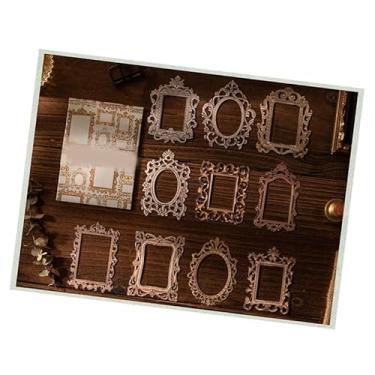 Imagem de Phefop Enfeites de Diário Vintage, 20 Folhas de Recortes de Moldura Oca Em Relevo para Scrapbooking, Decoração de álbum de Fotos DIY, Materiais de Diário Indesejados e Materiais de Arte de Colagem (papel para escrever 2)