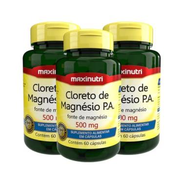Imagem de Maxinutri, Kit 03 Cloreto de Magnésio P A Maxinutri 500mg 60 Cápsulas