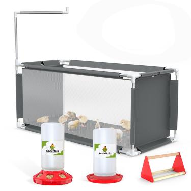 Imagem de Kit de chocadeira para pintinhos de interior, 10,6 pés³ habitat para pintinhos, patinhos e codornas, moldura inoxidável, Oxford respirável impermeável, inclui alimentador, bebedouro e poleiro, 120 x