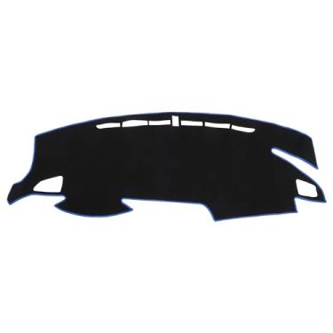 Imagem de VekAuto Capa de painel de carro compatível com Honda Civic 2016-2021, capa protetora de poliéster preto azul para console central com acabamento interno