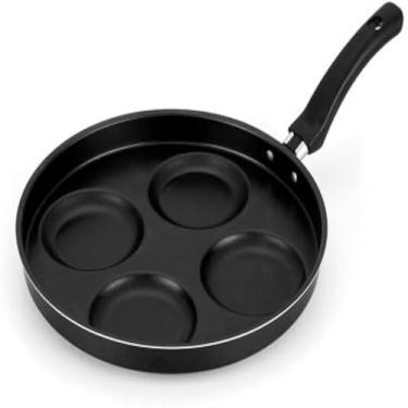 Imagem de Frigideira 4 Em 1 Multiuso Com Divisorias Antiaderente Ovos Hamburgers - Preta