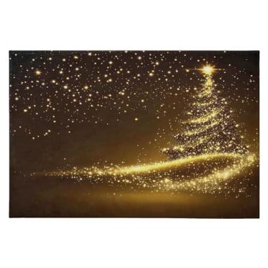 Imagem de CEBUGI Tapete de área 60 x 90 cm macio lavável tapete antiderrapante com suporte de borracha tapetes dourados para área de árvore de Natal para sala de estar, quarto, decoração de casa
