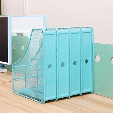 Imagem de LMJYU Suporte de documentos, armazenamento de arquivos, malha de ferro dentro do arco quádruplo moldura de arquivo/cesta de pastas/prateleira de revista/suporte de exibição de arquivos para caixa de