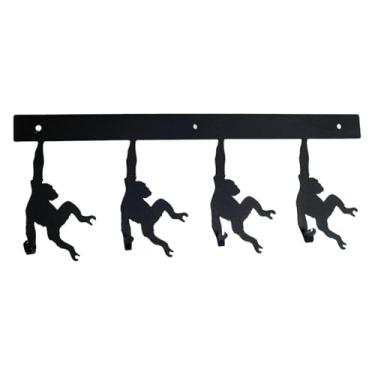 Imagem de MotiveTech Cabideiro de parede para banheiro com 4 ganchos, suporte para toalhas e chapéus, ideal para entrada, dormitório e sala de estar.