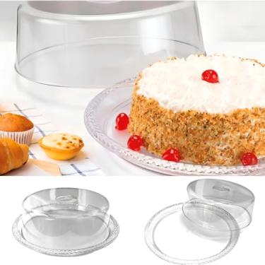 Imagem de Porta Bolo Keita 30 cm com Tampa – Design Decorado Trança, Ideal para Mesa Posta, Sobremesas, Confeitaria e Conservação de Bolos e Tortas