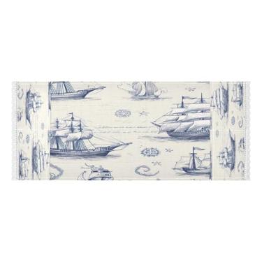 Imagem de Wassud Capas de lavadora e secadora náuticas vintage, protetor de lavadora com sacos de armazenamento, capa de geladeira à prova de poeira com bolsos para lavanderia doméstica, cozinha, 120 x 55 cm