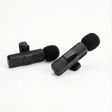 Imagem de Microfone de Lapela Sem Fio Recarregável - Com Cancelamento de Ruído e Conector Tipo C Compatível Com iPhone e Android